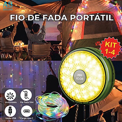 Pisca-Pisca Portátil LED RGB Recarregável – Decore e Ilumine em Qualquer Lugar