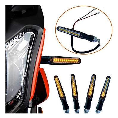 Pisca Sequencial Moto: Kit 4 LEDs Slim Universal