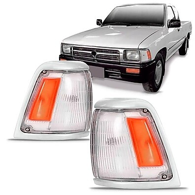 Pisca Setas Hilux 4X2 Cristal e Âmbar com Aro Prata – 1993 a 2001