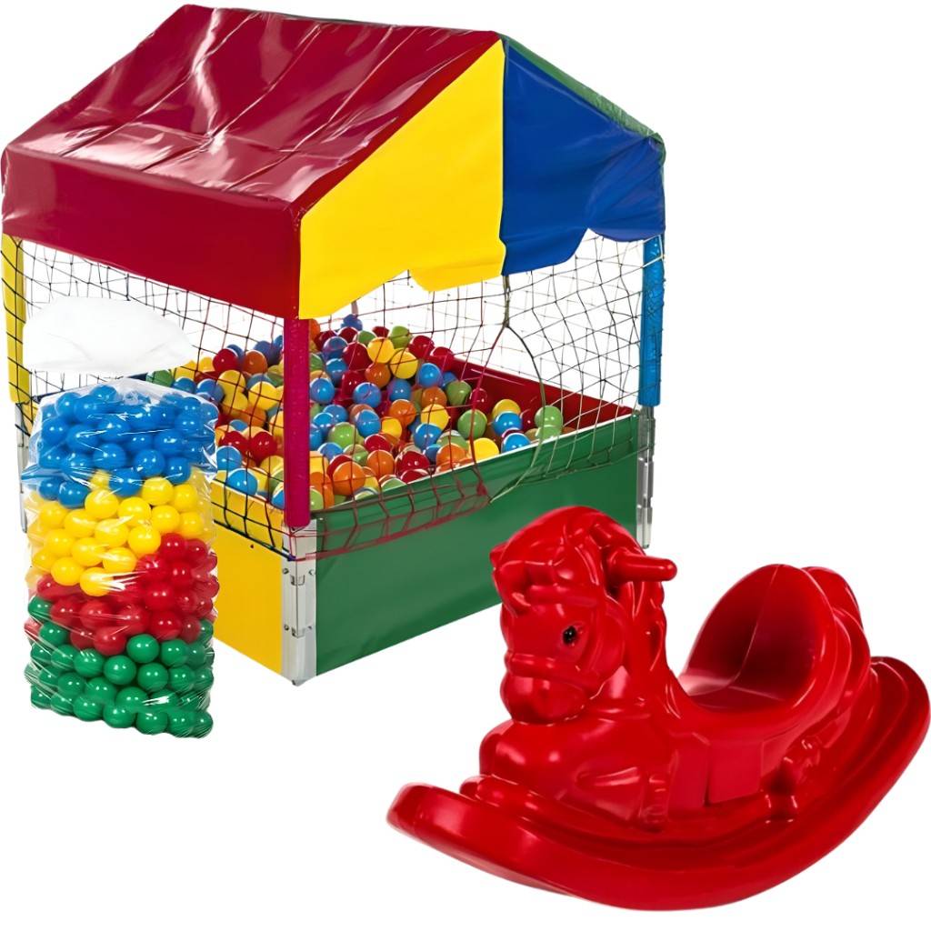 Piscina de Bolinhas + Gangorra: Diversão Garantida!