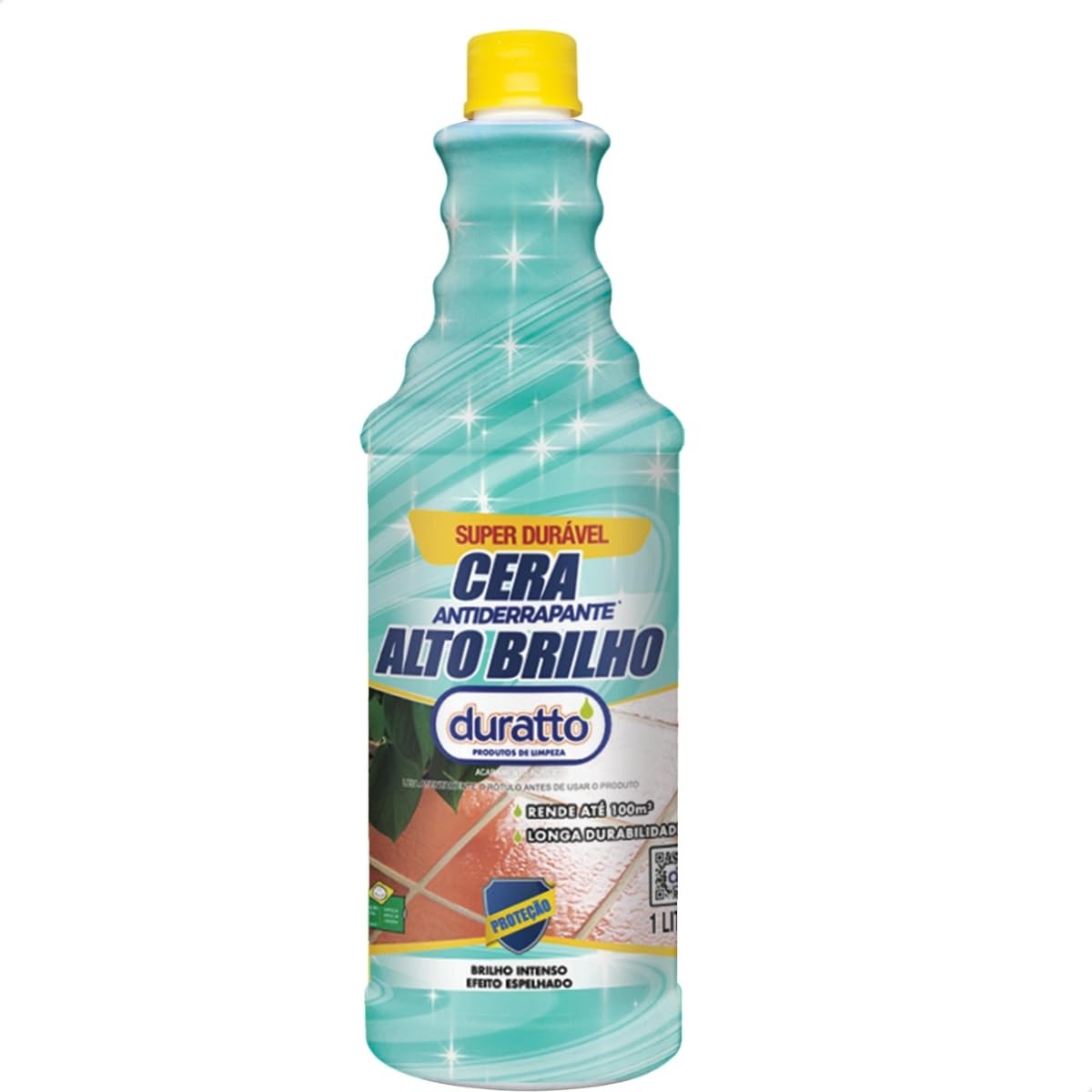 Cera Antiderrapante Alto Brilho Duratto 1L - Pisos Brilhantes e Seguros