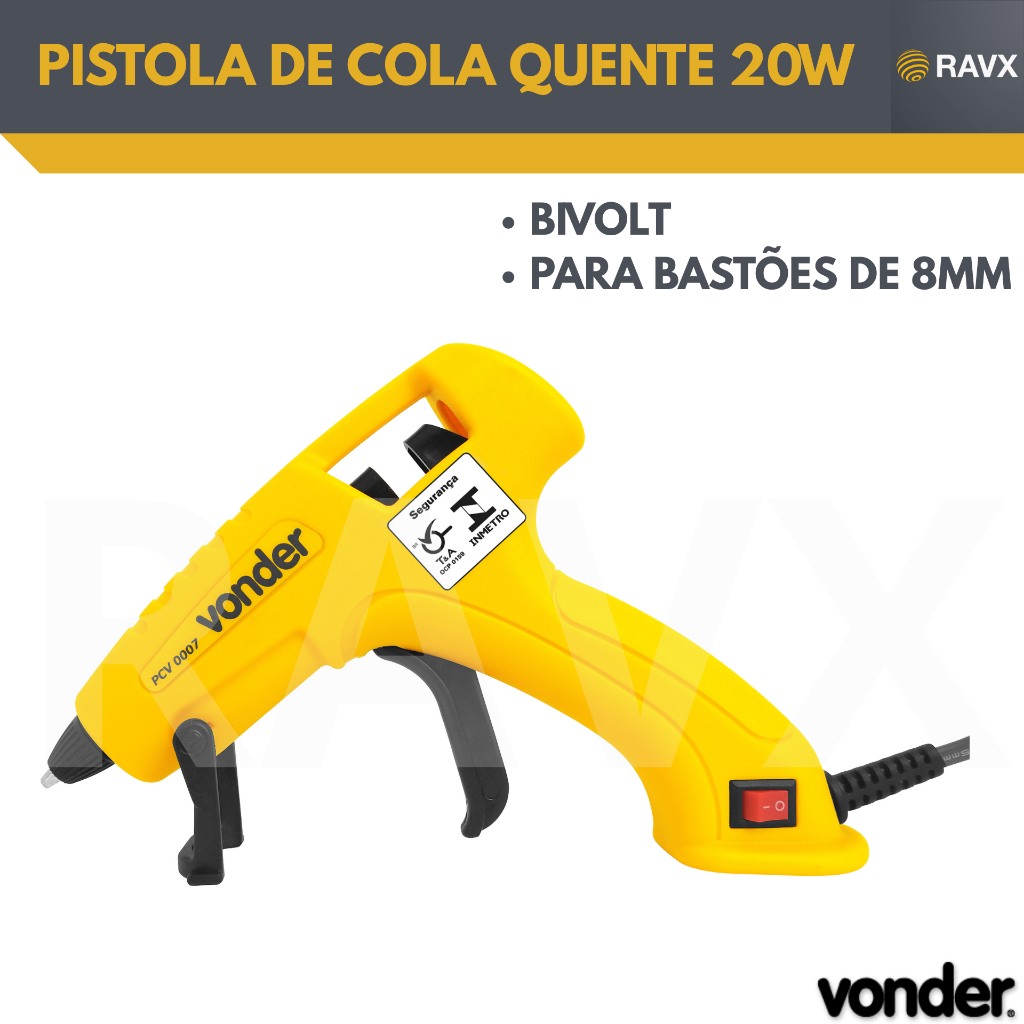 Pistola de Cola Quente 20W Vonder PCV0007: Alta Potência e Precisão