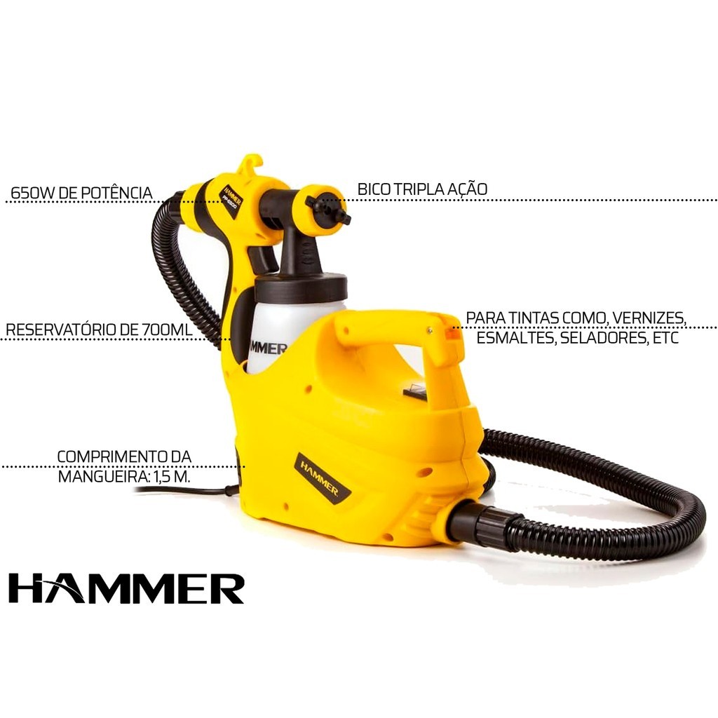 Pistola de Pintura Hammer: Acabamento Impecável!