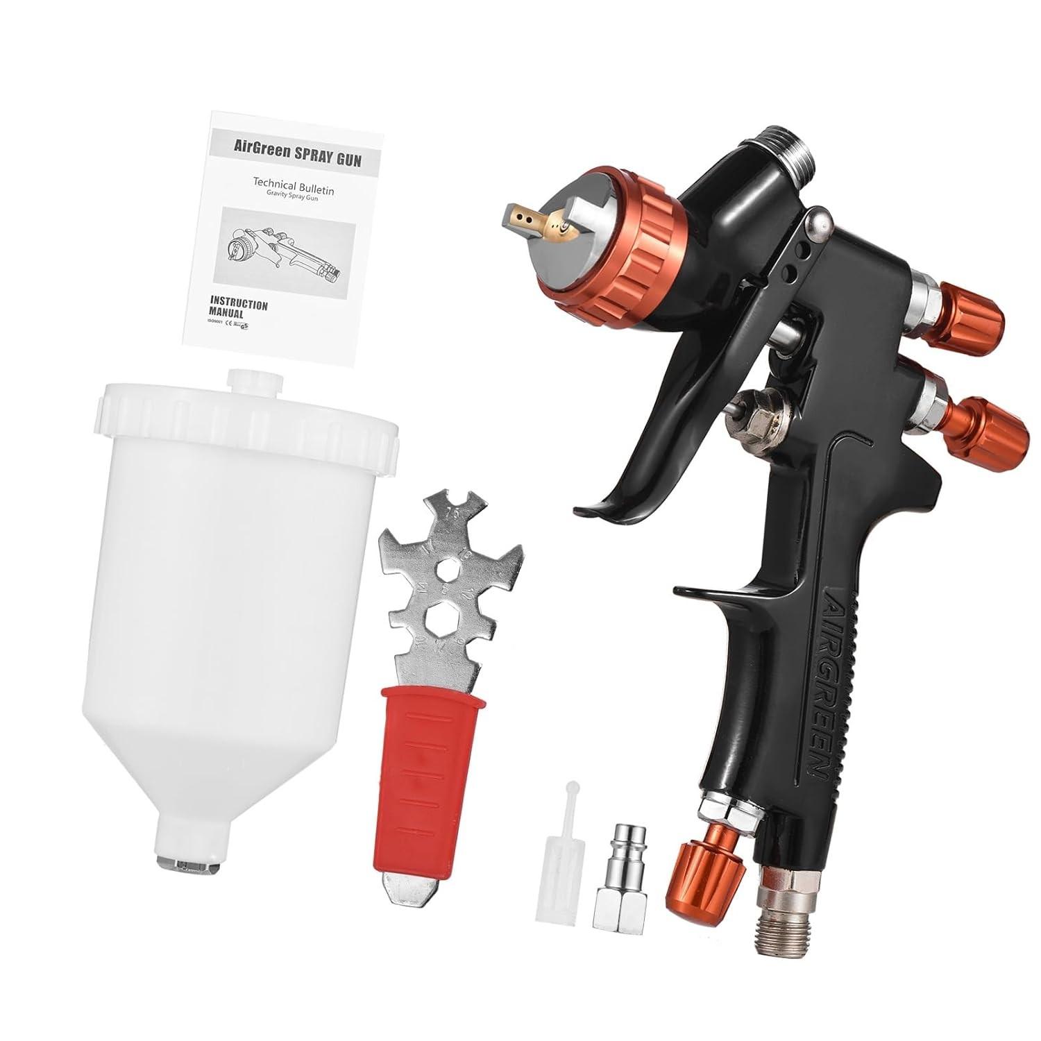 Pistola de Pintura Pneumática HVLP com Bico 1,3mm - Sistema Ajustável 600ml para Automotivo e Móveis