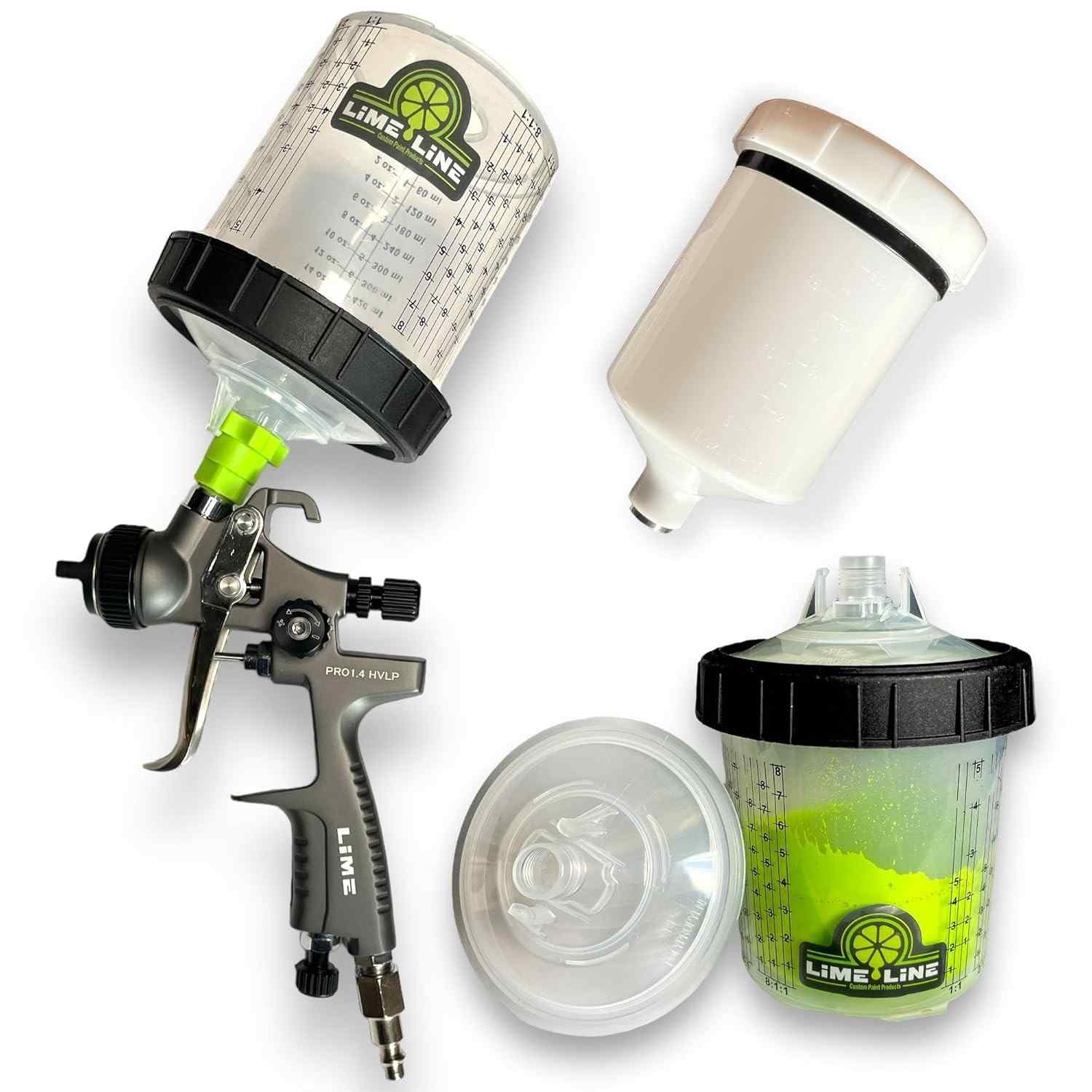 LiME LiNE Pistola de Pintura HVLP 1,4mm Profissional - Aplicação Perfeita de Bases, Vernizes e Primers Automotivos