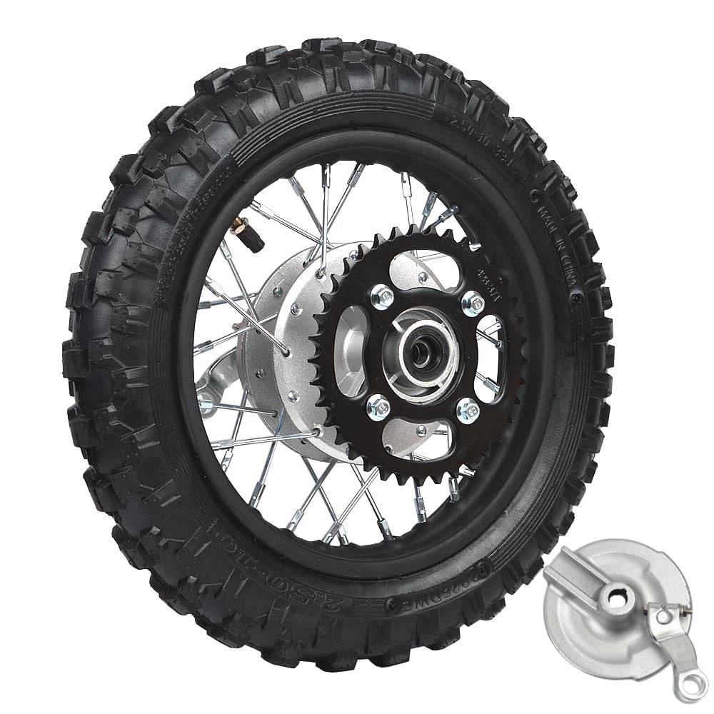 Kit Roda Traseira Dirt Pit Pro Trail Bike 10" 2.5-10 c/ Freio a Tambor e Corrente 37T