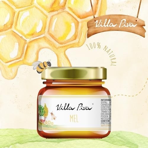 Villa Piva, Mel puro de Flores Silvestres, 100% natural, 40g