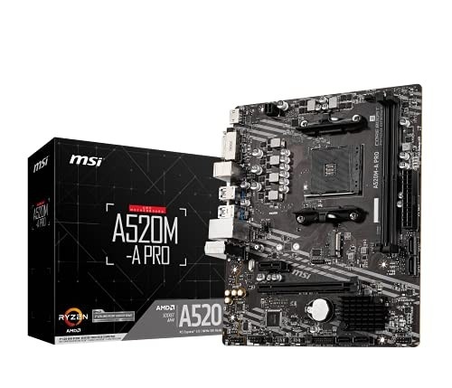 Placa Mãe MSI A520M-A PRO (AM4/2xDDR4/HDMI/DVI-D/M.2/USB 3.2)