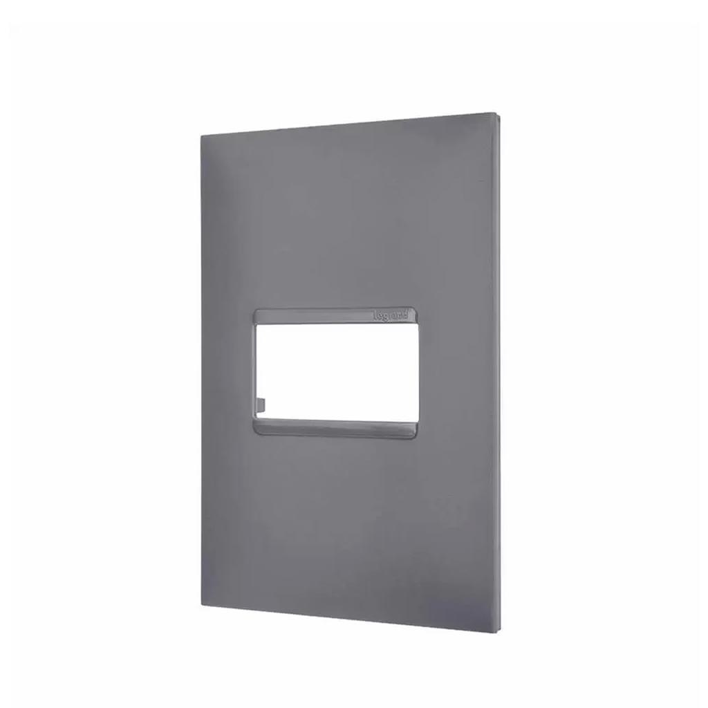 Placa Acabamento Pialplus: 4x2, 1 Posto Cinza