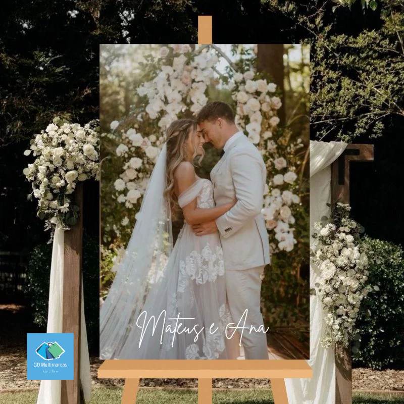 Placa Casamento Personalizada: Sua Foto Inesquecível!