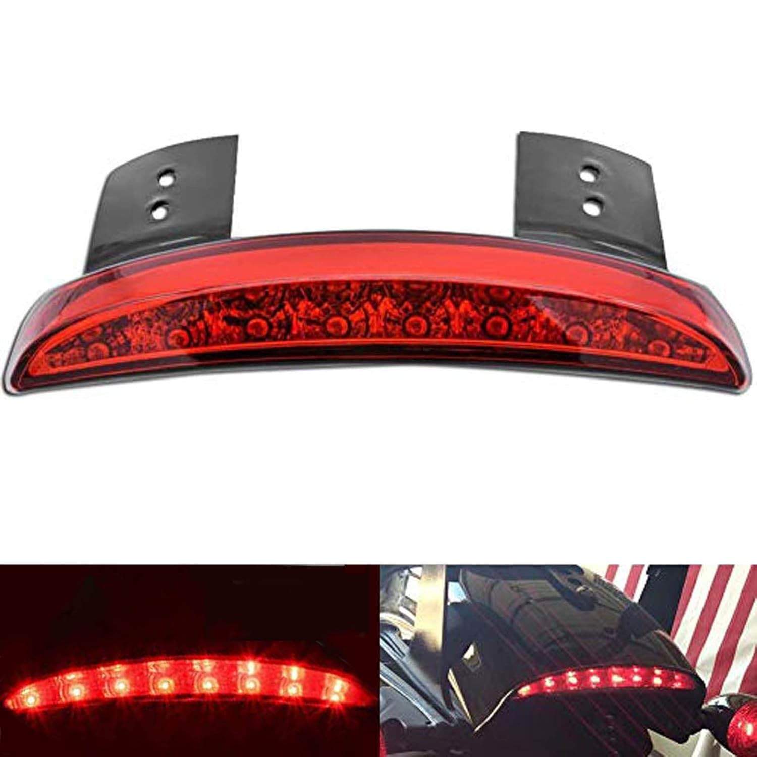 Luz Traseira LED para Harley Davidson Sportster: Freio e Placa com Design Exclusivo (Concha Vermelha)