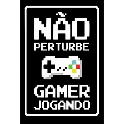 Placa Gamer Não Perturbe 20x30cm - Decoração Ideal para Gamers