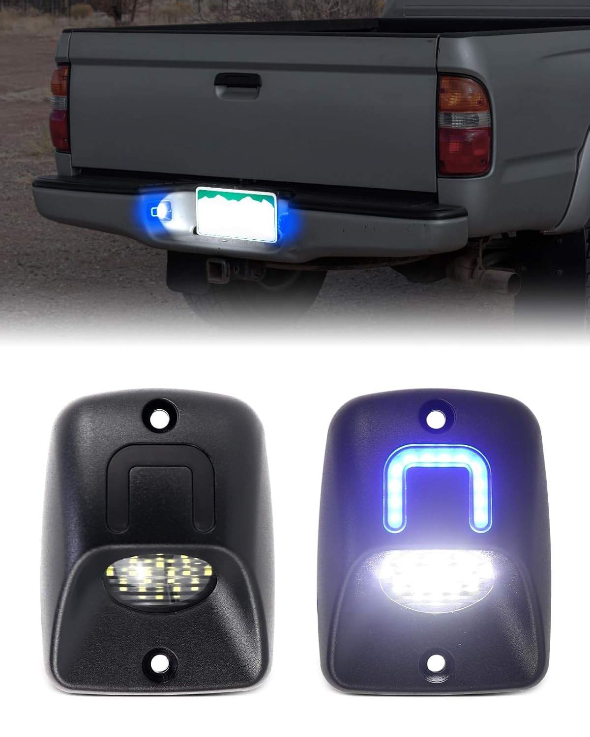 Luzes LED Placa Toyota Tacoma T100 1992-2004 - Branco/Azul U-Shape