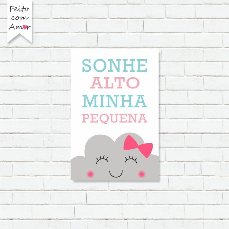 Placa Nuvem Decorativa: Sonhe Alto!
