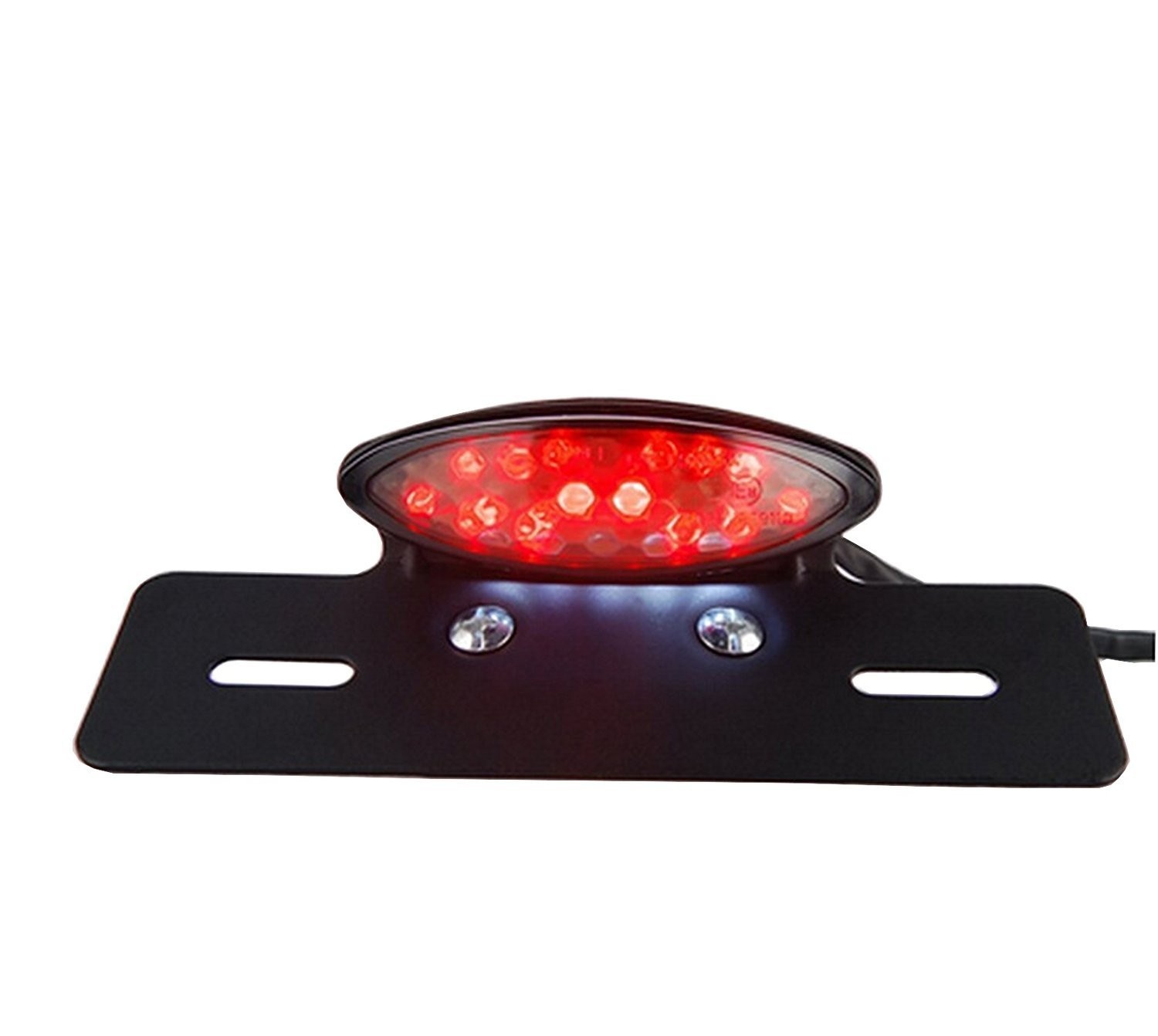 Luz de Freio LED Integrada para Moto: Placa e Lanterna Traseira Vermelha e Branca
