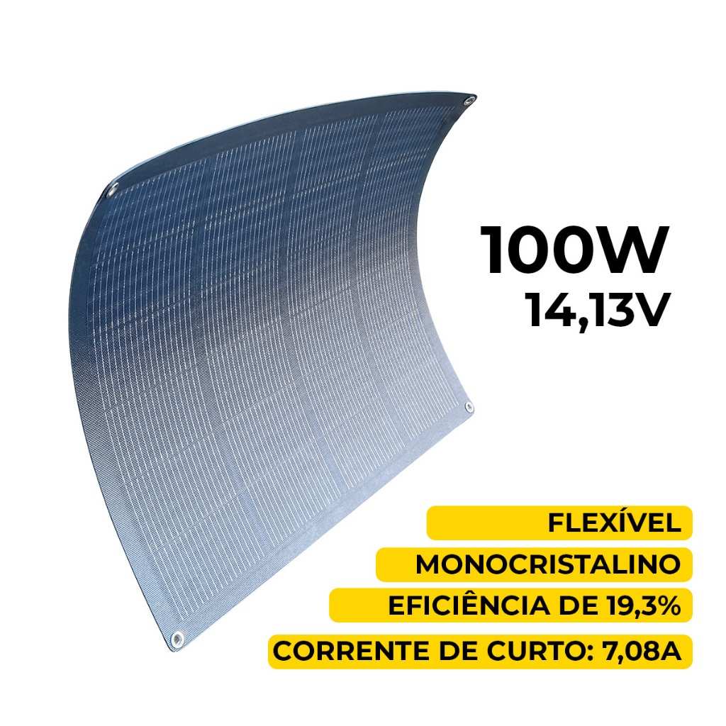 Placa Solar Flexível 100W: Energia Livre!