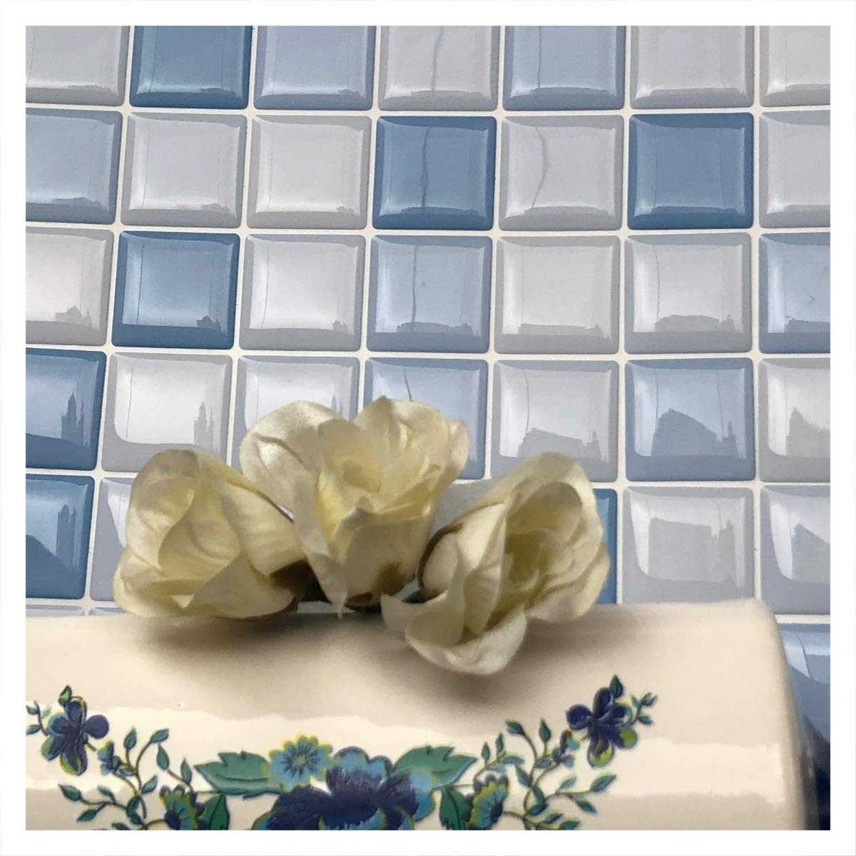 Pastilha Adesiva Azul Claro Resinada - Kit 4 Placas | Transforme Ambientes com Facilidade