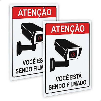 Placas 'Você Está Sendo Filmado' – Segurança Visual Garantida