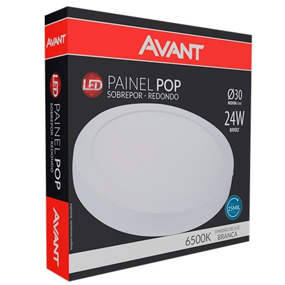 Plafon LED 30cm Avant: Iluminação Redonda e Eficiente