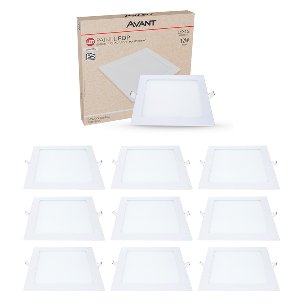Plafon LED Avant: Ilumine com Economia (Kit 10)