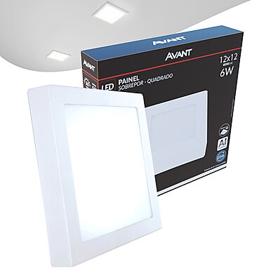 Plafon LED Quadrado 6W Avant: Iluminação Moderna e Eficiente