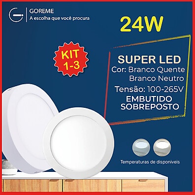 Plafon LED Sobrepor 24W: Ilumine com Estilo!