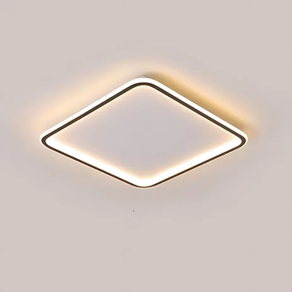 Plafon Quadrado Minimalista Preto – Design Moderno e Iluminação Perfeita