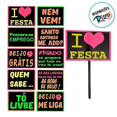 Plaquinhas Neon: Anime Sua Festa!