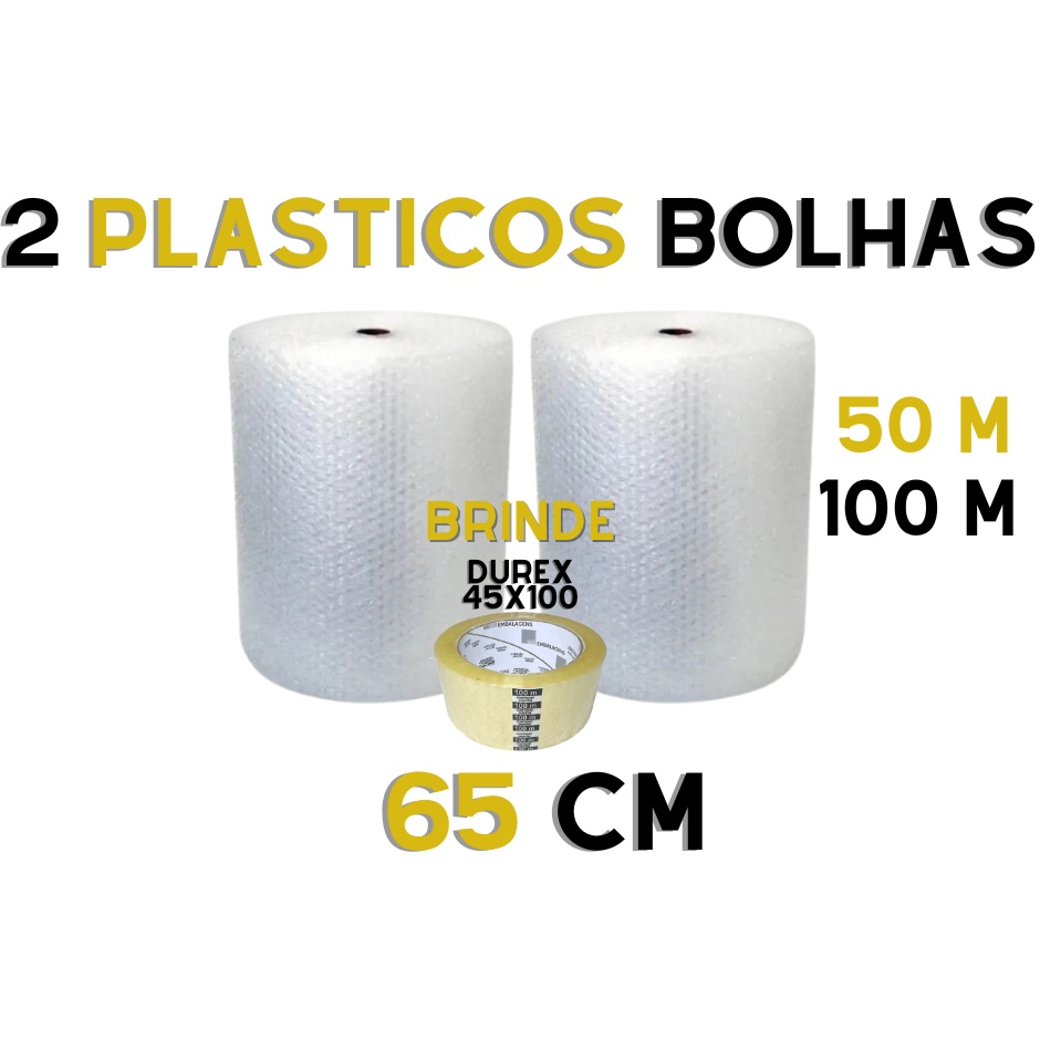 Plástico Bolha 65x100m + Fita Adesiva 45x100m - Envio Rápido!