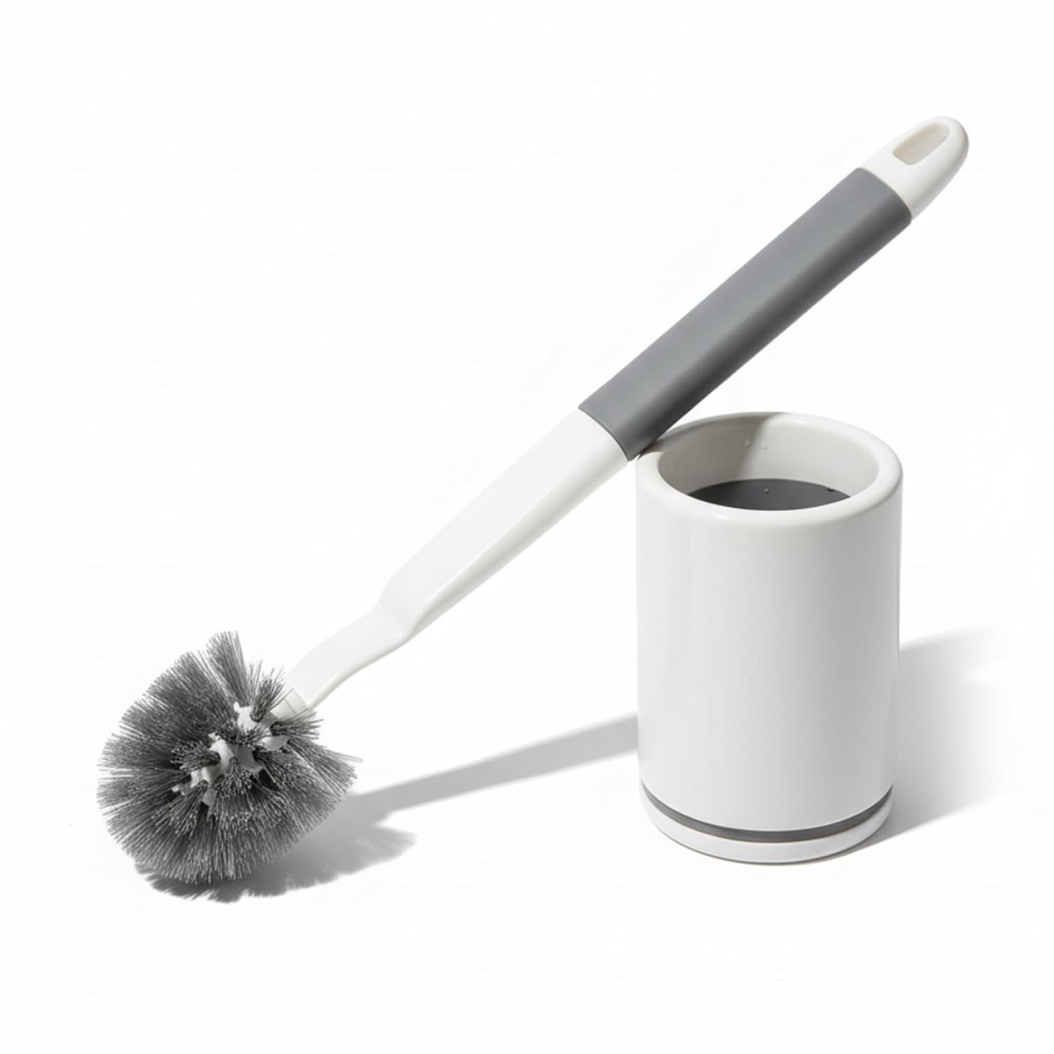 Escova Sanitária com Suporte Plástico - Base Redonda e Cerdas Flexíveis para Limpeza Eficiente do Vaso Sanitário