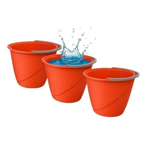 Kit com 3 Baldes Plásticos 8L com Alça Reforçada - Ideal para Limpeza e Jardinagem