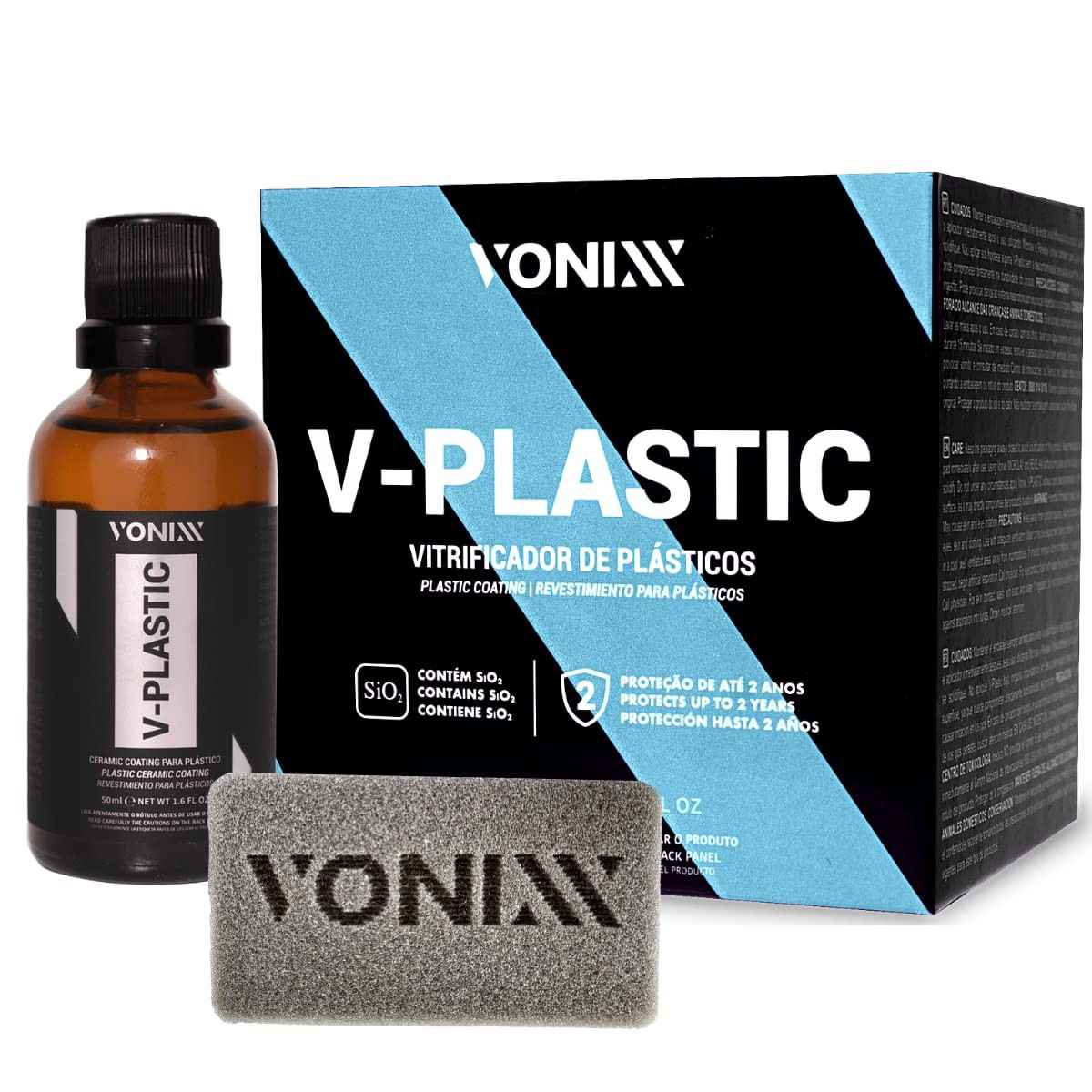 Vonixx V-Plastic 20ml: Vitrificador Premium para Plásticos e Borrachas