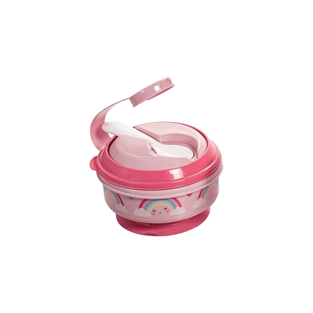Pote Papinha Decorado Menina 300ml com Amassador - Plasútil