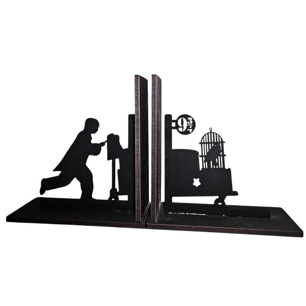 Aparador de Livros Harry Potter - Plataforma 9¾ com Insígnia do Castelo - Decoração Geek para Fãs