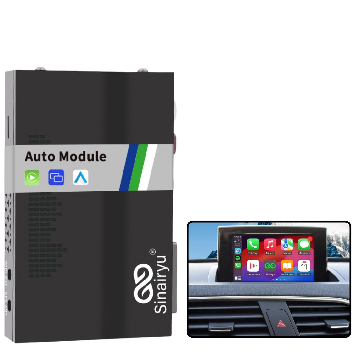 Módulo Carplay e Android Auto Wireless para Audi A1 e Q3: Tecnologia Plug and Play