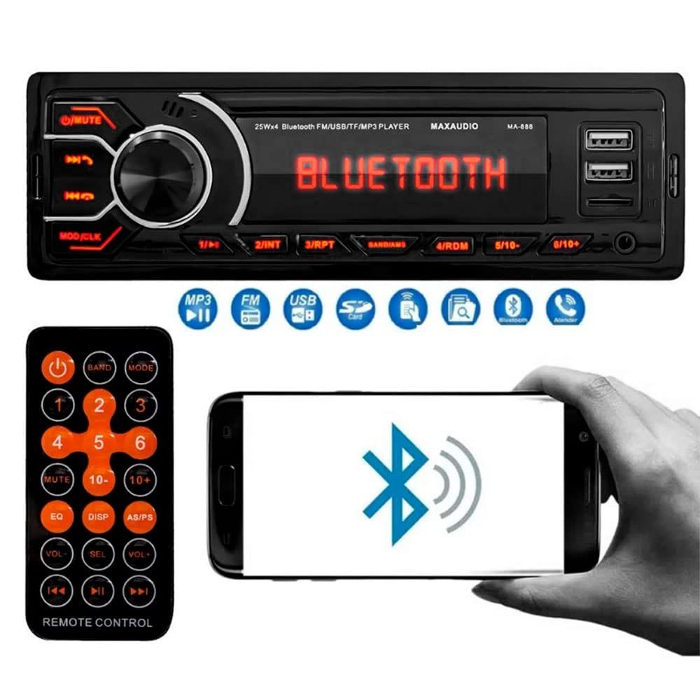 MP3 Player Automotivo First Option 25W: Bluetooth, USB, SD Card, Aux e Rádio FM com Controle Remoto