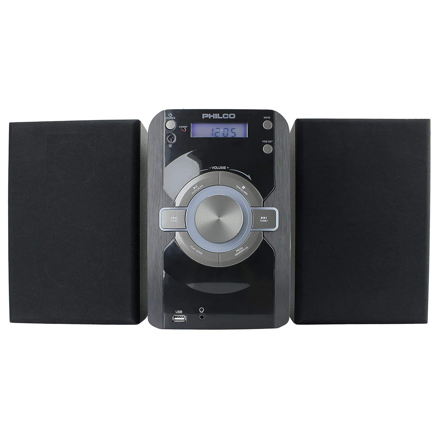 Mini Sistema de Som Philco com Bluetooth, CD Player e Rádio FM Digital - Preto