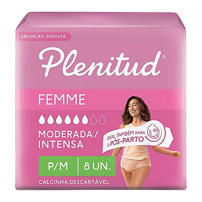 Plenitud Femme: Conforto e Proteção Íntima (8 Unidades)