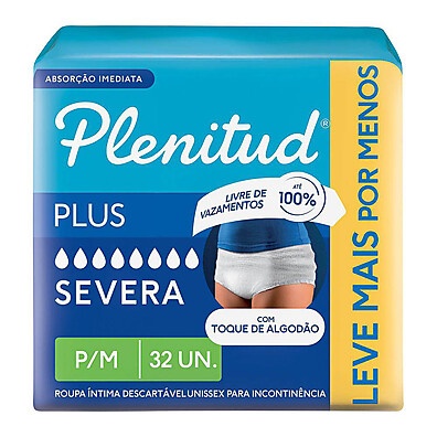 Plenitud Protect Plus: Conforto e Proteção P/M - 32 Unidades