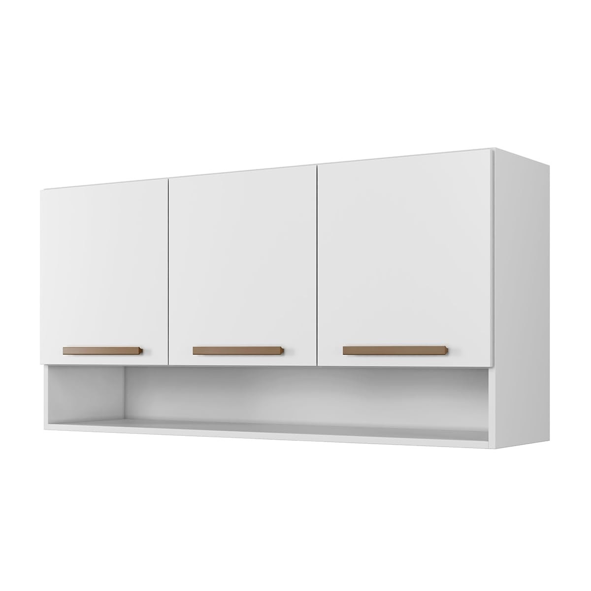 Armário Aéreo Suspenso Multiuso 3 Portas Plus Branco | Organize Espaços com Estilo e Praticidade