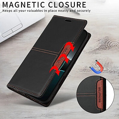 Capa de Couro Flip com Carteira para Xiaomi Redmi Note 14 Pro Plus