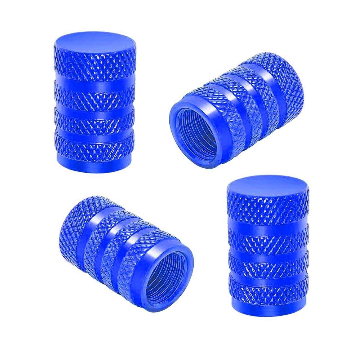 Tampas de Válvula de Pneu Premium: Alumínio Azul Anodizado, Resistentes à Corrosão (4 Peças)