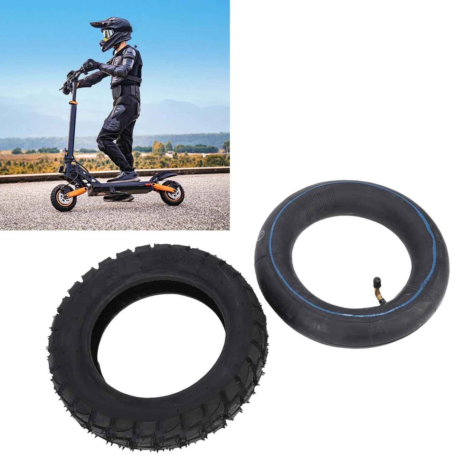 Conjunto Pneu e Câmara Off-Road Asixxsix 255x80: Aderência Máxima para Mini Bikes Elétricas 10"