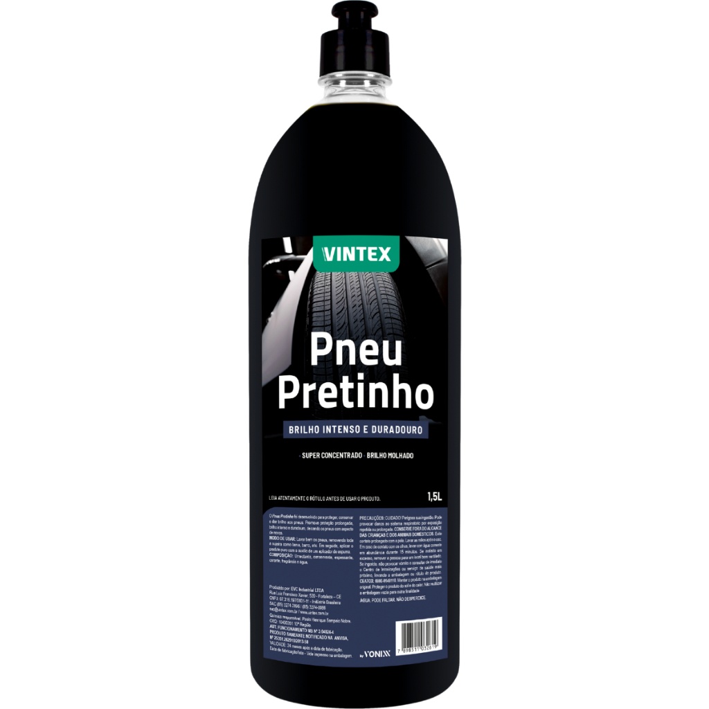 Pneu Pretinho Vintex 1,5L: Brilho e Proteção
