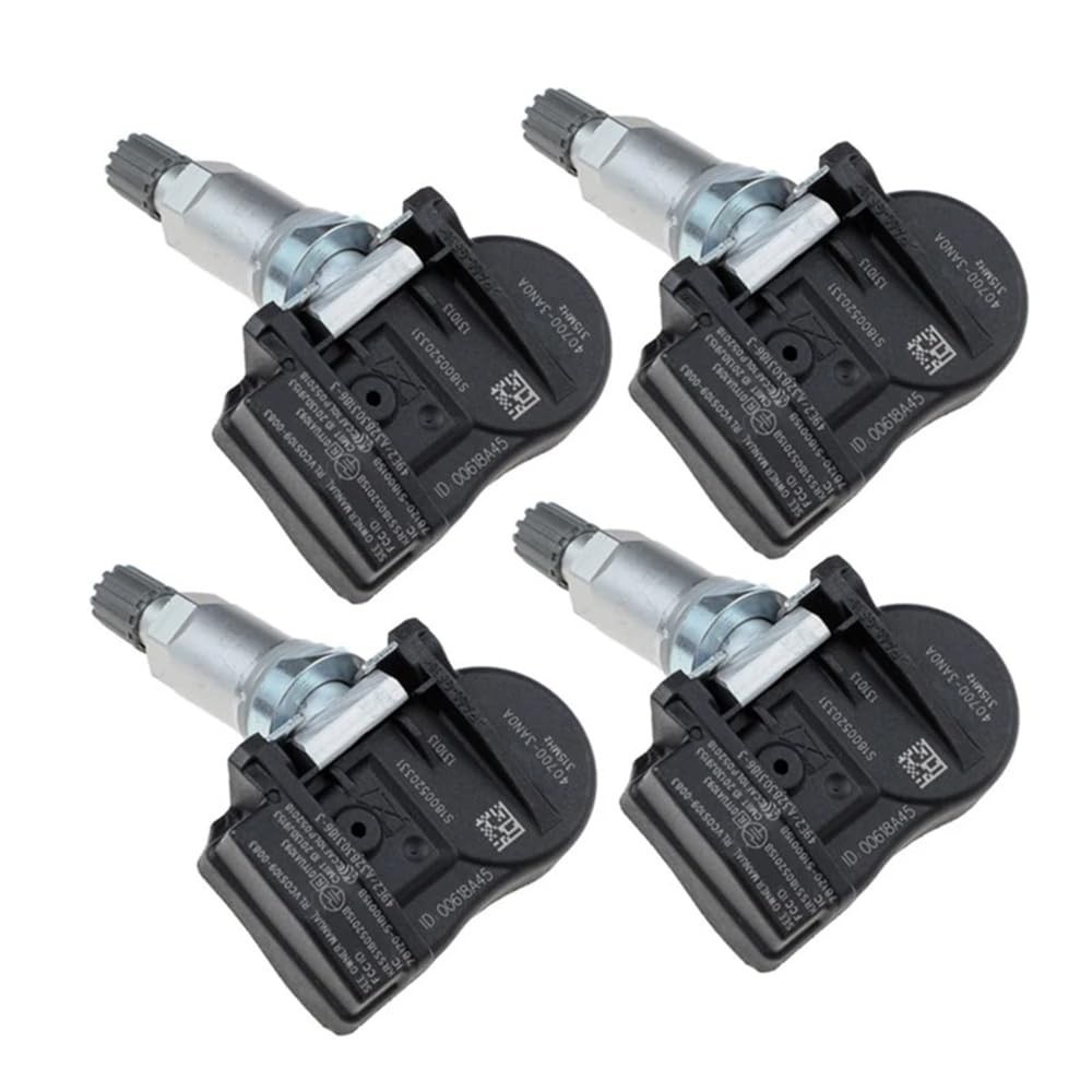 Sensor de Pressão de Pneu TPMS 407003AN0A para Nissan Sentra, Maxima, Altima, Versa, Note e Frontier (Kit 4 Peças)