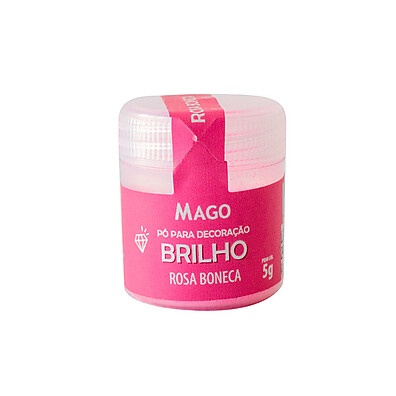 Pó Brilho Rosa Boneca – Toque Mágico em Doces e Bolos