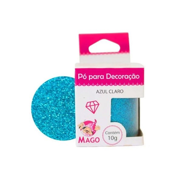 Pó Decorativo Azul Claro Mago: Brilho e Cor!