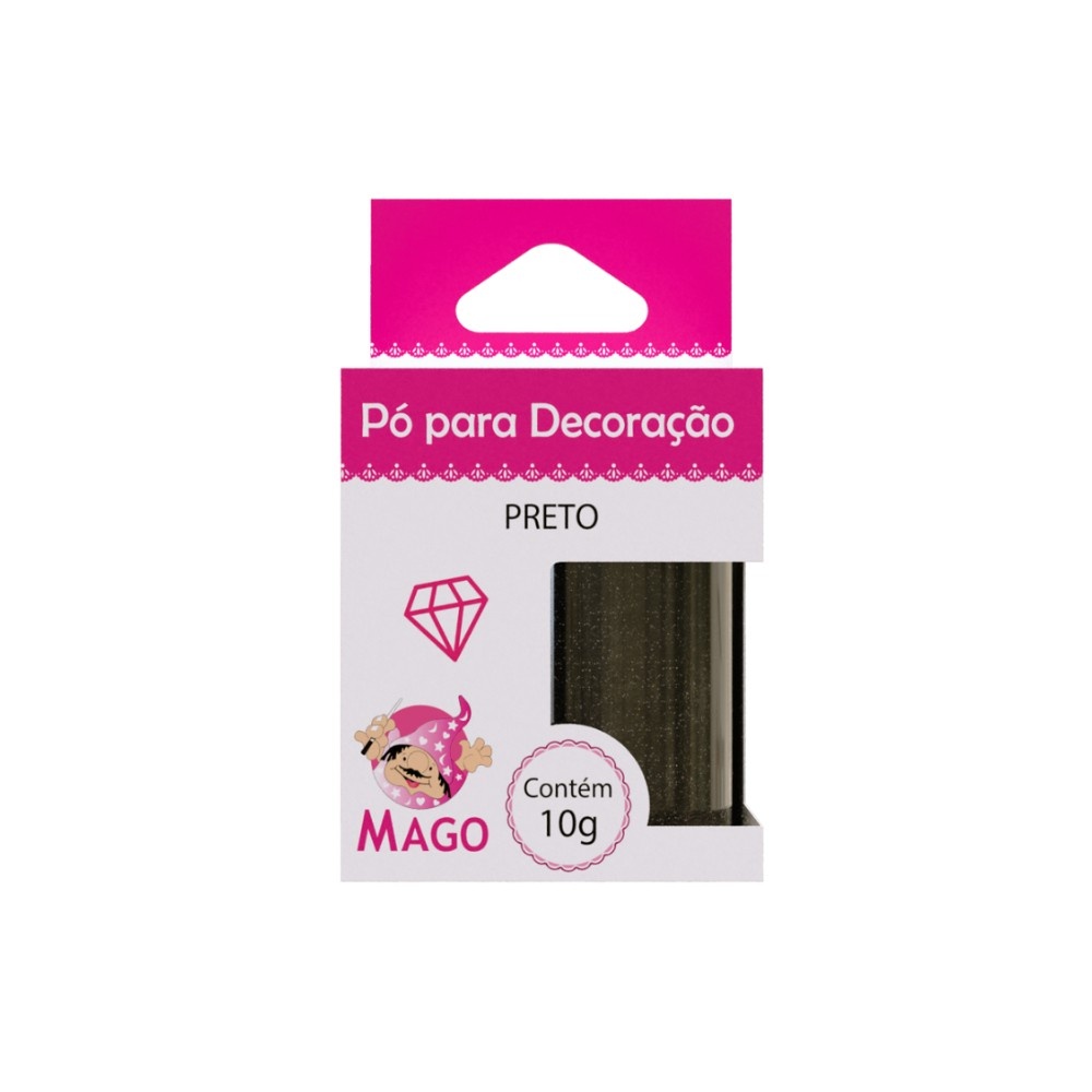 Pó Decorativo Preto Mago: Brilho e Cor!