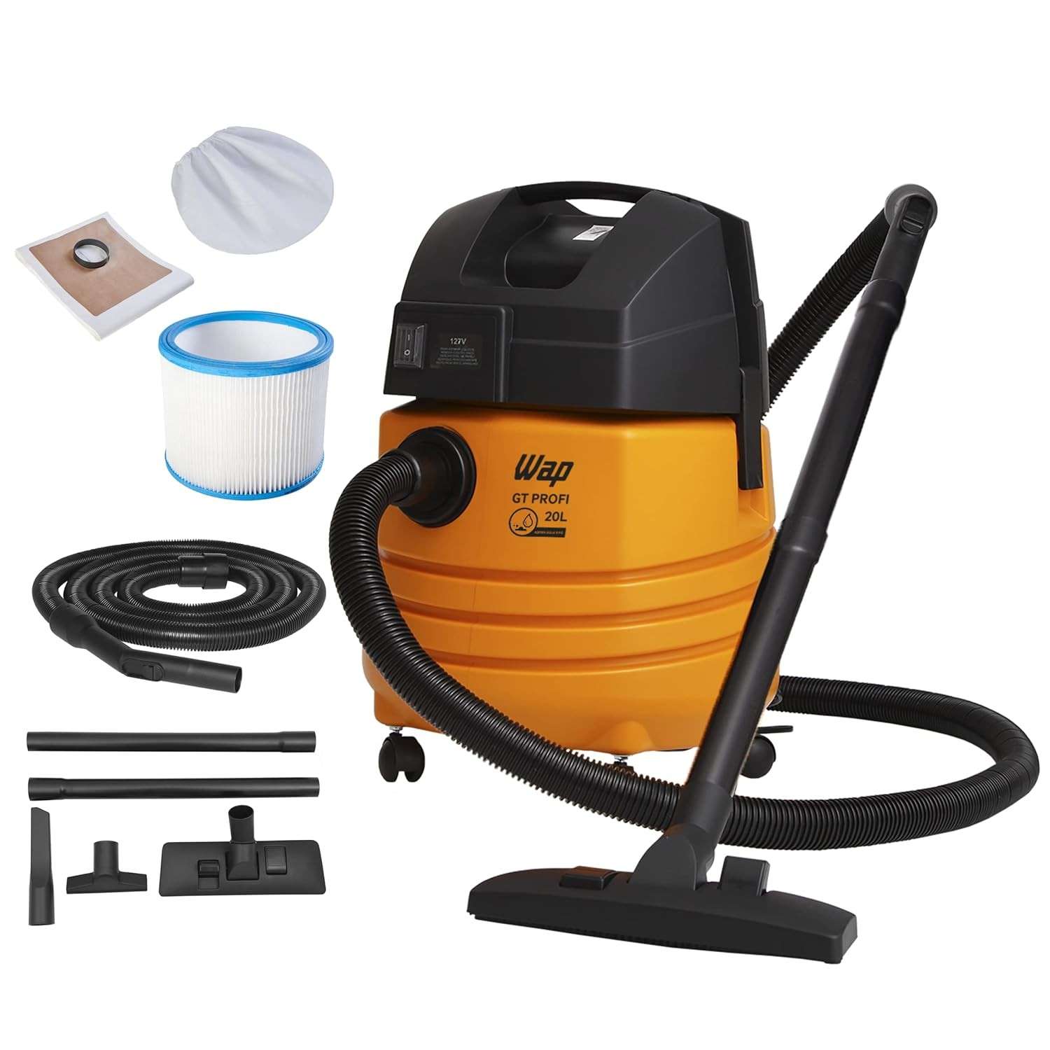 WAP Aspirador de Pó e Água Barril GT PROFI 20 25L 1400W - Potente e Versátil para Uso Profissional e Residencial
