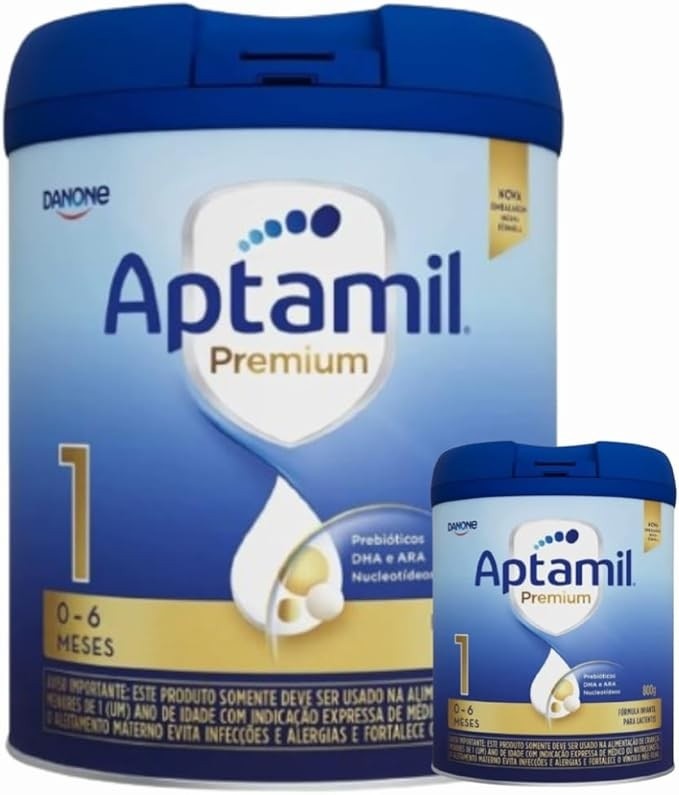 2 Latas- Premium 1 Fórmula infantil em pó Danone - 800gr